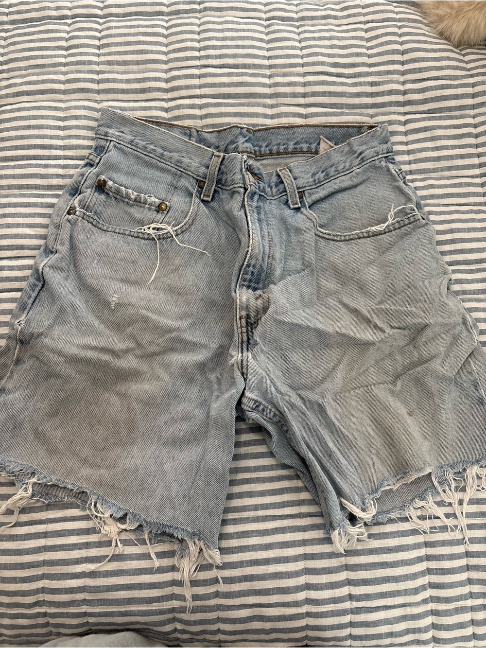 Levi's Light Blue Cutoff Denim Shorts 34x34